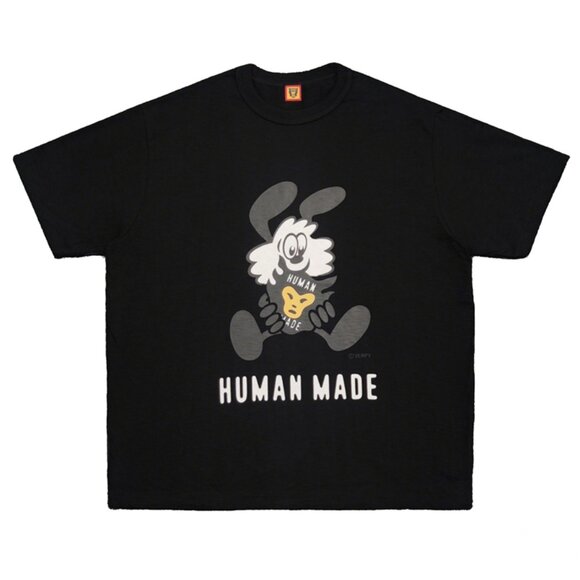 Rabbit Print Short-Sleeved T-Shirt Black Human Made - Picture 1 of 9